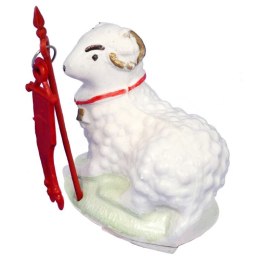 Baranek Wielkanocny Plastikowy Biały 7cm do Koszyczka Święconki / Dekoracja Świąteczna