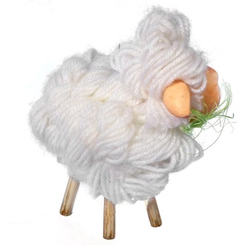 Baranek z zieloną wstążką na drewnianych nogach 13cm