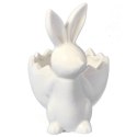 Biała Ceramiczna Figurka Zajączka na Święta Wielkanocne 14cm