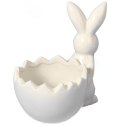 Biała Ceramiczna Figurka Zajączka na Święta Wielkanocne 14cm