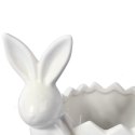 Biała Ceramiczna Figurka Zajączka na Święta Wielkanocne 14cm
