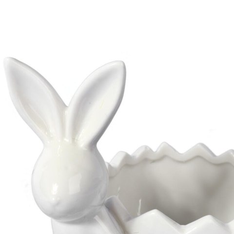 Biała Ceramiczna Figurka Zajączka na Święta Wielkanocne 14cm
