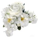 Biały Bukiet Sztucznych Kwiatów 7 Elementów, 32 cm