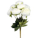 Biały Bukiet Sztucznych Piwonii - Realistyczne Kwiaty Dekoracyjne, 48cm