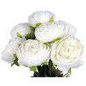 Biały Bukiet Sztucznych Piwonii - Realistyczne Kwiaty Dekoracyjne, 48cm