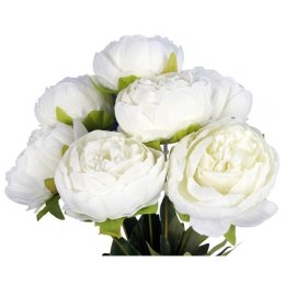 Biały Bukiet Sztucznych Piwonii - Realistyczne Kwiaty Dekoracyjne, 48cm