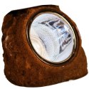 Brązowy Kamień Solarny z LED do Dekoracji Ogrodu