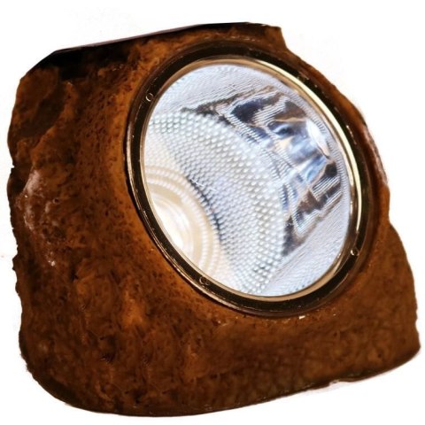 Brązowy Kamień Solarny z LED do Dekoracji Ogrodu