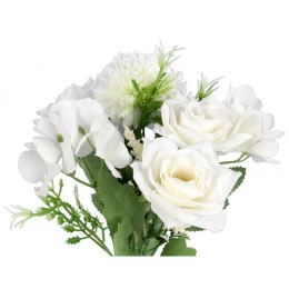 Bukiet 6 kwiatów mix z czosnkiem 32cm biały