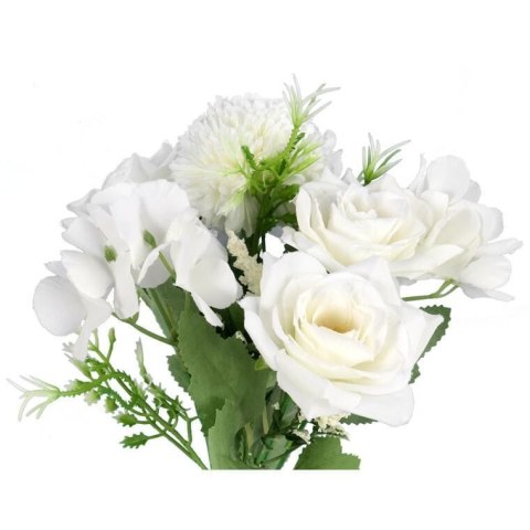 Bukiet 6 kwiatów mix z czosnkiem 32cm biały