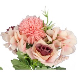 Bukiet 6 kwiatów mix z czosnkiem 32cm łososiowy