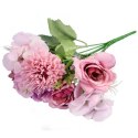 Bukiet 6 kwiatów mix z czosnkiem 32cm różowy
