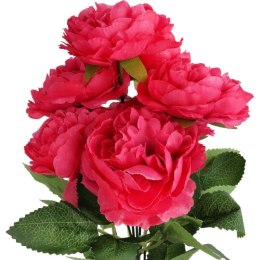 Bukiet 7 piwonii 36cm kolor ciemno różowy