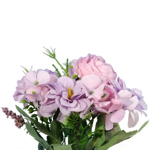 Bukiet Sztucznych Kwiatów Hortensja 7 Sztuk, 32cm, Kolor Fioletowy