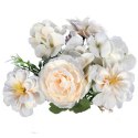 Bukiet Sztucznych Kwiatów Hortensja, 7 sztuk, Kolor Kremowy, Wysokość 32cm