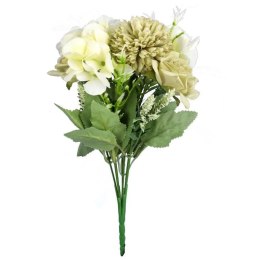 Bukiet Sztucznych Kwiatów z Czosnkiem - Mix 7 Gatunków, 32cm, Kolor Zielony