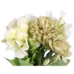 Bukiet Sztucznych Kwiatów z Czosnkiem - Mix 7 Gatunków, 32cm, Kolor Zielony