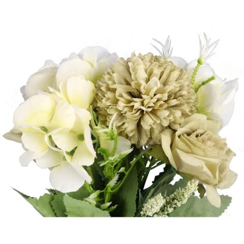 Bukiet Sztucznych Kwiatów z Czosnkiem - Mix 7 Gatunków, 32cm, Kolor Zielony