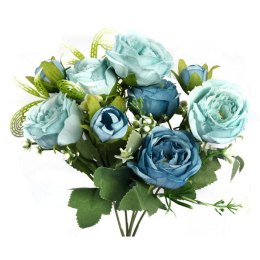 Bukiet Sztucznych Niebieskich Piwonii - Dekoracja Elegancka, Wysokość 35 cm