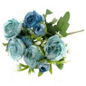 Bukiet Sztucznych Niebieskich Piwonii - Dekoracja Elegancka, Wysokość 35 cm