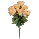Bukiet Sztucznych Róż Kolor Kremowy - 7 Sztuk, Wysokość 45cm