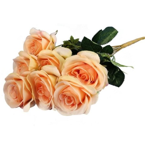 Bukiet Sztucznych Róż Kolor Kremowy - 7 Sztuk, Wysokość 45cm