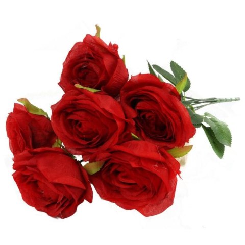 Czerwony Bukiet Sztucznych Róż Wysokiej Jakości - 7 sztuk, 50cm