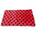 Czerwony Kocyk dla Psa w Kropki z Długotrwałym Wykończeniem