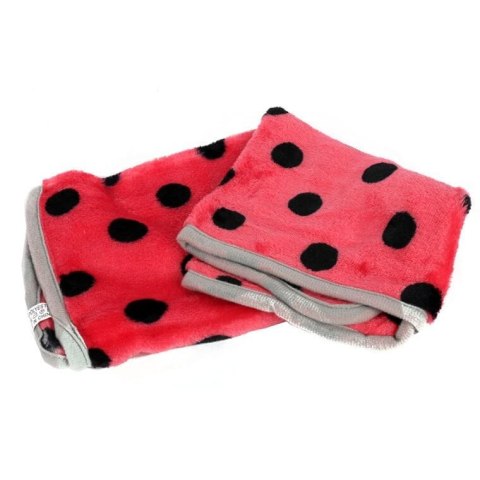 Czerwony Kocyk dla Psa w Kropki z Długotrwałym Wykończeniem