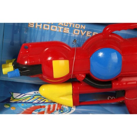 Czerwony Pistolet na Wodę o Długości 45 cm z Rewersyjnym Bębnem na Wodę i Systemem Ciśnieniowym