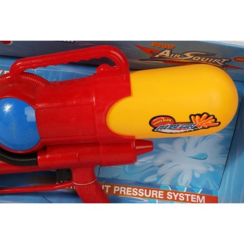 Czerwony Pistolet na Wodę o Długości 45 cm z Rewersyjnym Bębnem na Wodę i Systemem Ciśnieniowym