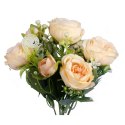 Elegancki Bukiet 5 Sztucznych Piwonii Koloru Kremowego - Dekoracja na Cały Rok