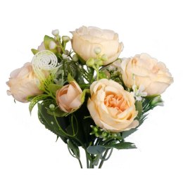 Elegancki Bukiet 5 Sztucznych Piwonii Koloru Kremowego - Dekoracja na Cały Rok