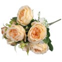 Elegancki Bukiet 5 Sztucznych Piwonii Koloru Kremowego - Dekoracja na Cały Rok
