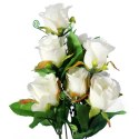 Elegancki Bukiet 9 Sztucznych Białych Róż Wysokość 48 cm
