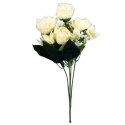 Elegancki Bukiet Sztucznych Piwonii w Kolorze Kremowym - 5 Sztuk