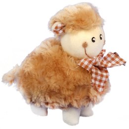 Figurka baranek ze wstążką w kratkę 14cm brązowy