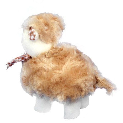 Figurka baranek ze wstążką w kratkę 14cm brązowy
