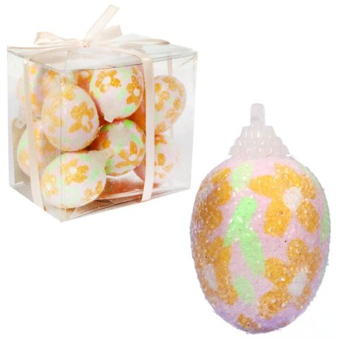 Jajka lukrowane zawieszki zestaw 12 sztuk 4cm różowe