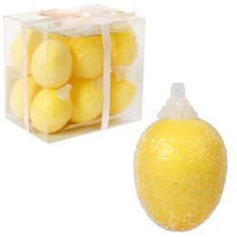 Jajka lukrowane zawieszki zestaw 12 sztuk 4cm żółte