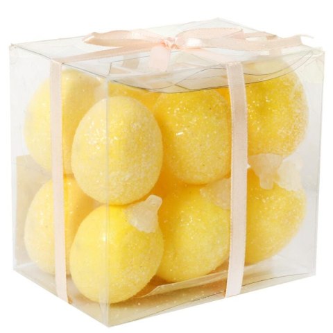 Jajka lukrowane zawieszki zestaw 12 sztuk 4cm żółte