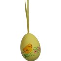 Jajka plastikowe zawieszki zestaw 6 sztuk 6cm żółto zielone