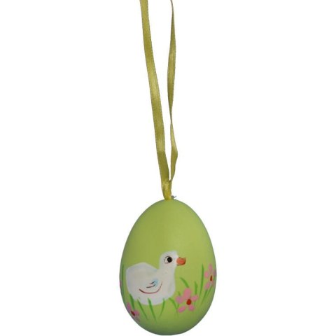 Jajka plastikowe zawieszki zestaw 6 sztuk 6cm żółto zielone