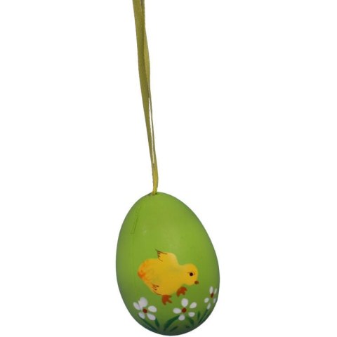 Jajka plastikowe zawieszki zestaw 6 sztuk 6cm żółto zielone