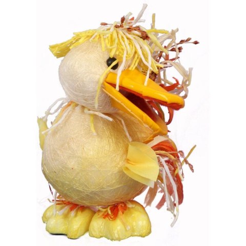 KACZKA Z SIZALU DEKORACJA WIELKANOCNA 14CM POMARAŃCZOWA