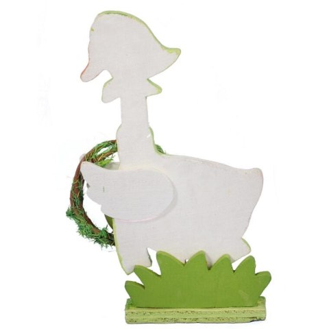 KACZUSZKA Z WIEŃCEM DEKORACJA DREWNIANA 14CM