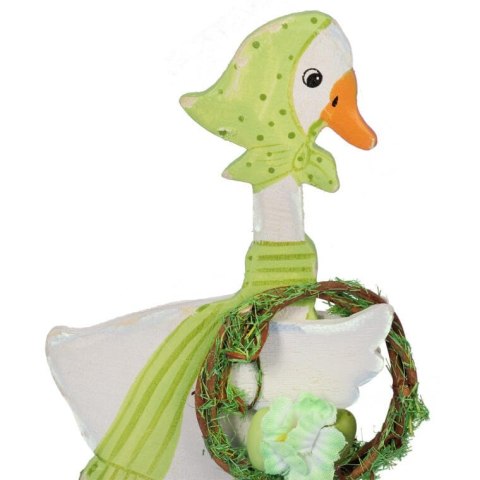 KACZUSZKA Z WIEŃCEM DEKORACJA DREWNIANA 14CM