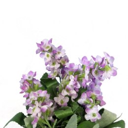 Kompozycja Sztucznych Kwiatów w Ceramicznym Doniczce 15cm - Fioletowa Lawenda