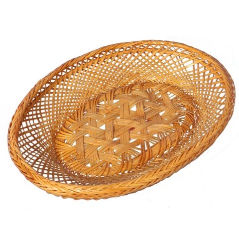 Koszyk na pieczywo z bambusa, owalny, 18x14cm, kolor kremowy