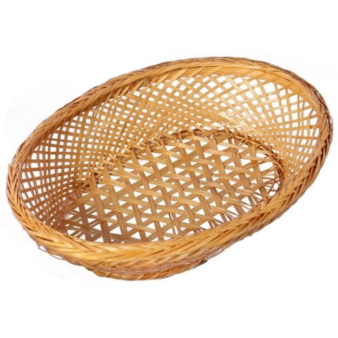 Koszyk na pieczywo z bambusa, owalny, 18x14cm, kolor kremowy